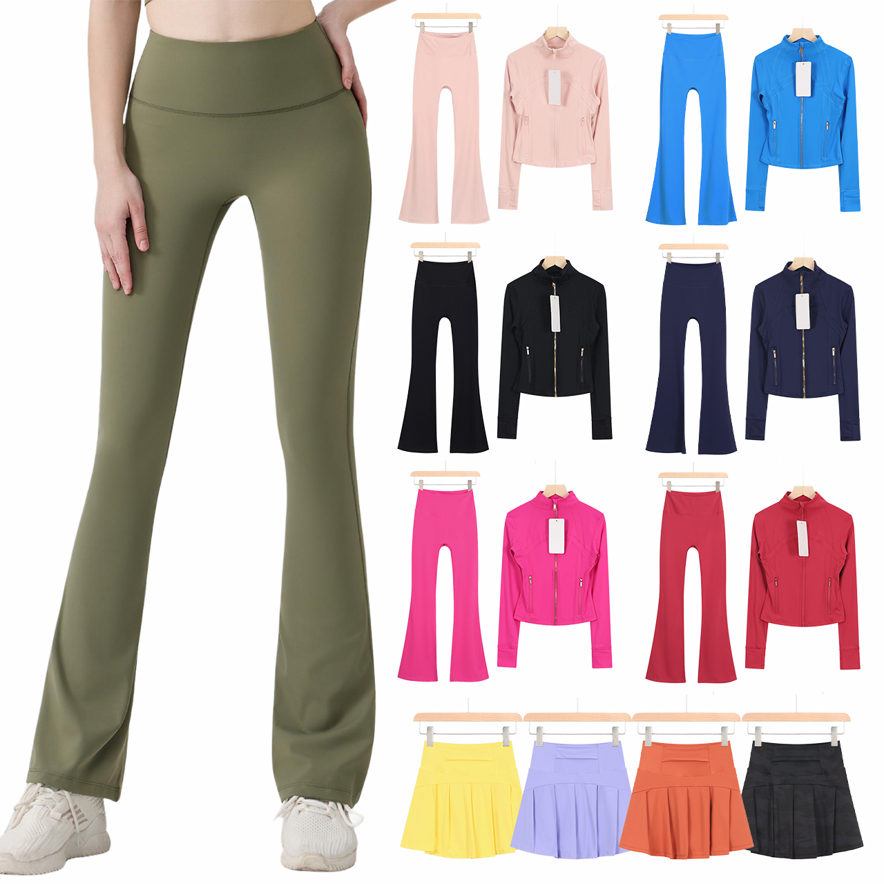 Ensembles de vestes de yoga pour femmes à fermeture éclair golf déviéjackets leggings de réservoir de définir la veste à capuche entraîneuse spor