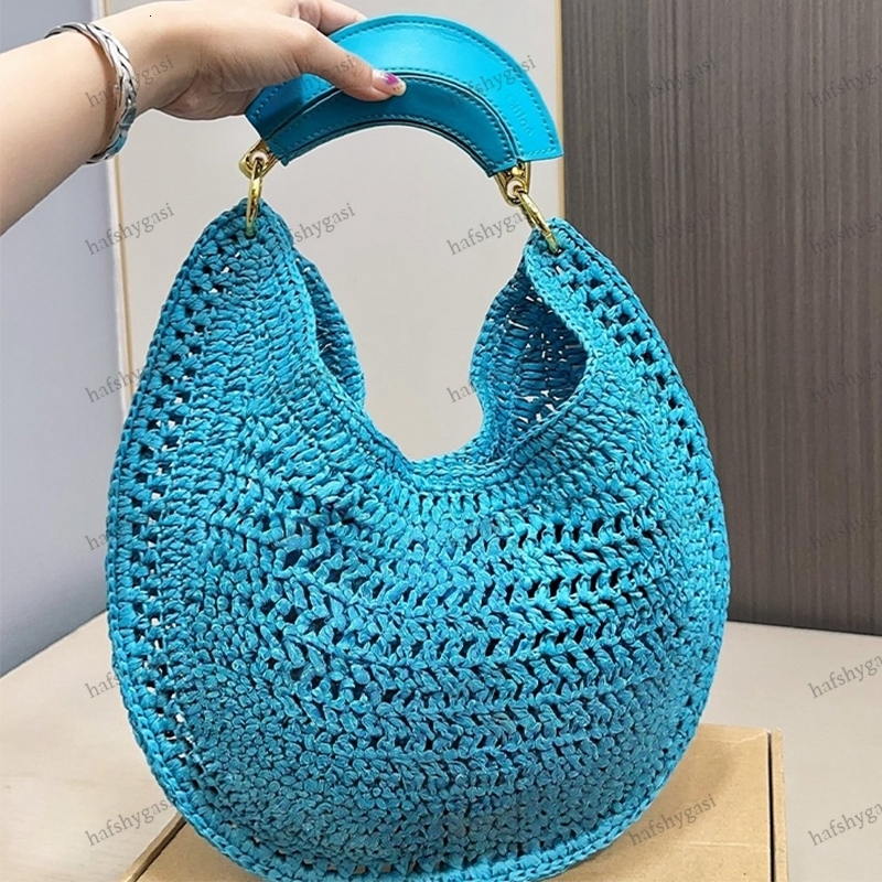 Designer Summer Banana Hobo Bag In Raffia With Banana-shaped Calfskin Handle High Capacity Handbag Leisure Subaxillary Bag For Women 250903