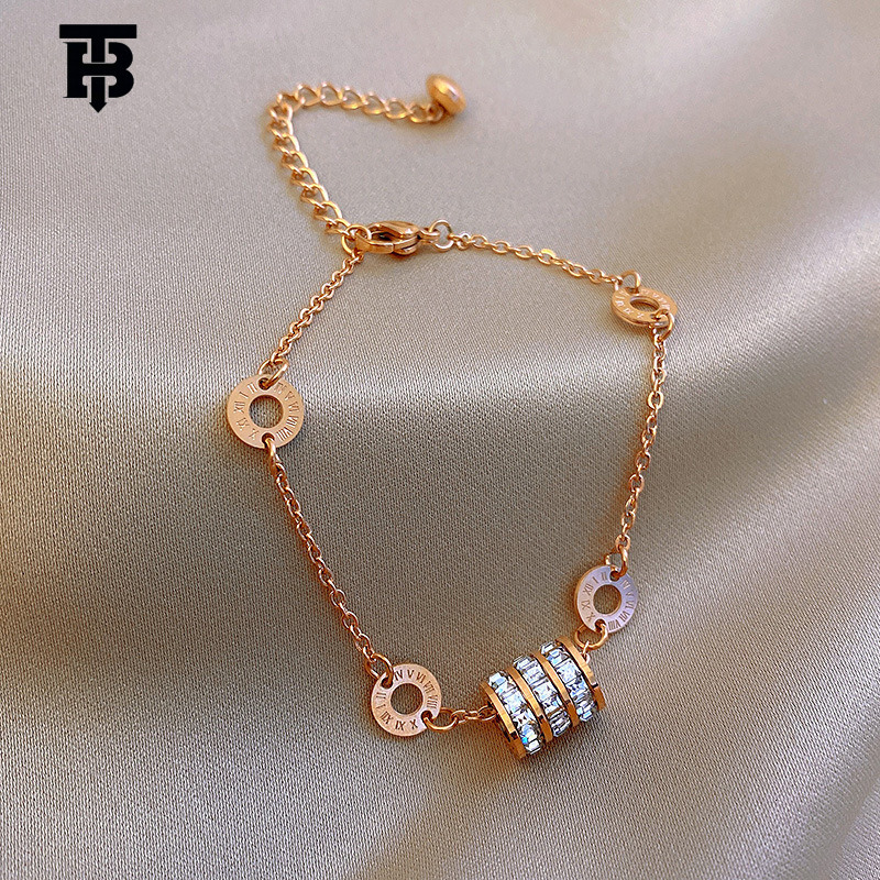 TB BHULAMTE Designer Women's All-diamond Small Waist Titanium Steel Bracelet Is A Niche Light Luxury 18k Non-fading High-end For Women