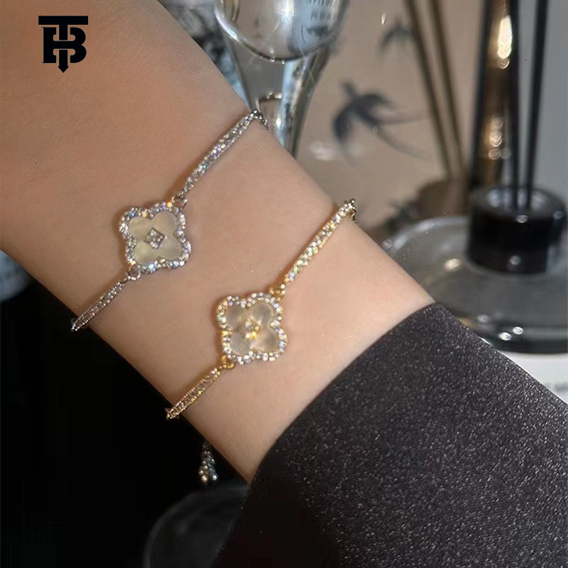 TB BHULAMTE Designer Lady's Genuine Gold-plated Zircon Bracelet French Style Light Luxury High-end Fashion Exquisite Temperament Versatile Jewelr