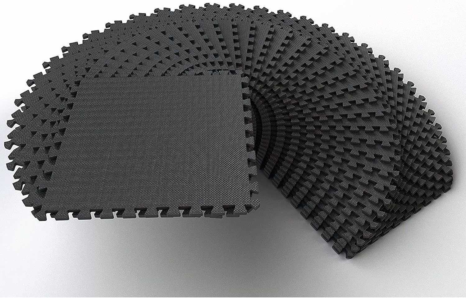 Interlocking Foam Exercise Mat Equipment Multiple Sizes Colors Available NonSlip EVA Puzzle Floor Tiles with End Borders for Home Gym Workout Room Pla