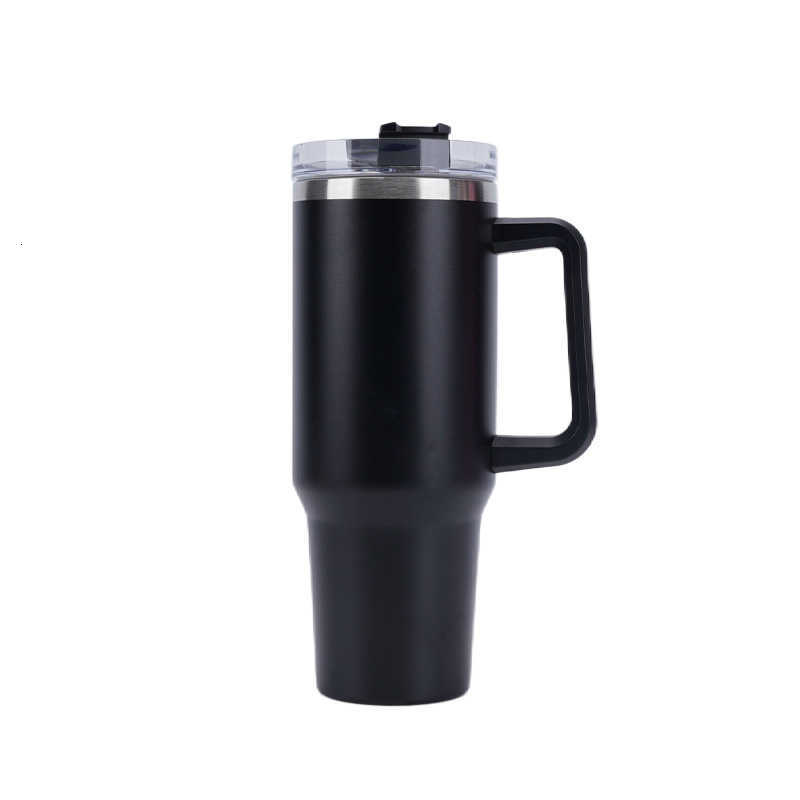 40oz Insulated Tumbler With Lid and Straws Large Capacity Stainless Steel Car Mug With Handle Vacuum Leak Proof Coffee Cup NewT250220