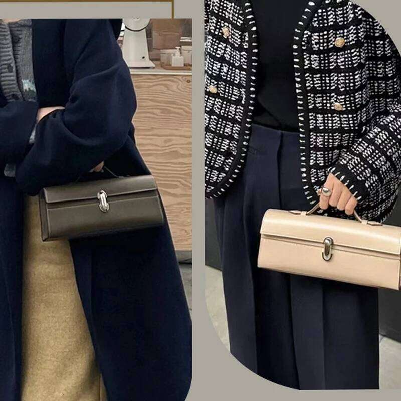 Niche Design Genuine Leather Women's Handbag, Casual Small Square Bag Rectangular Bag, Retro Light Long Handbag