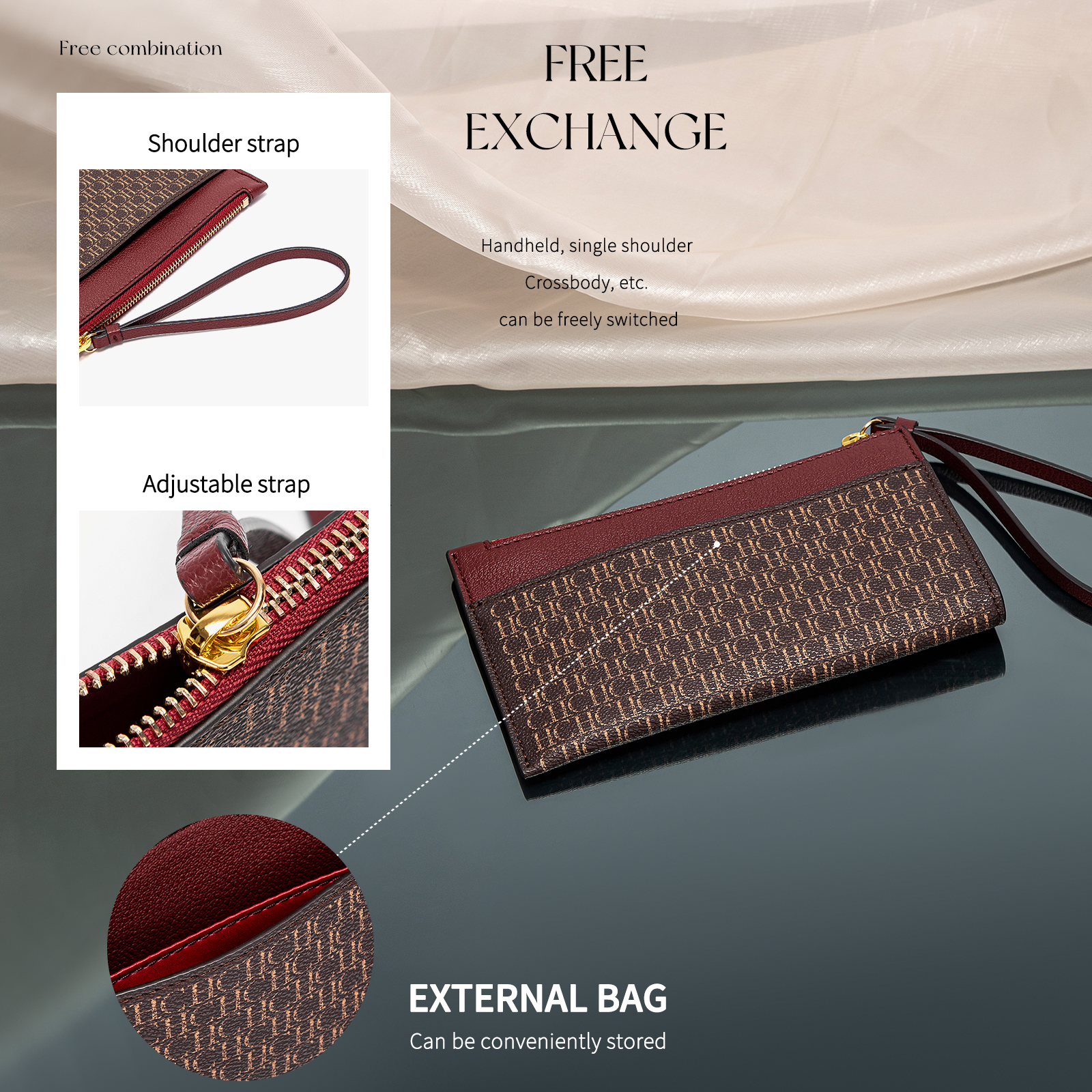 CHCH Retro Classic Fashion Season New Women's Clutch Bag Letter Print Design Portable Style Simple Versatile