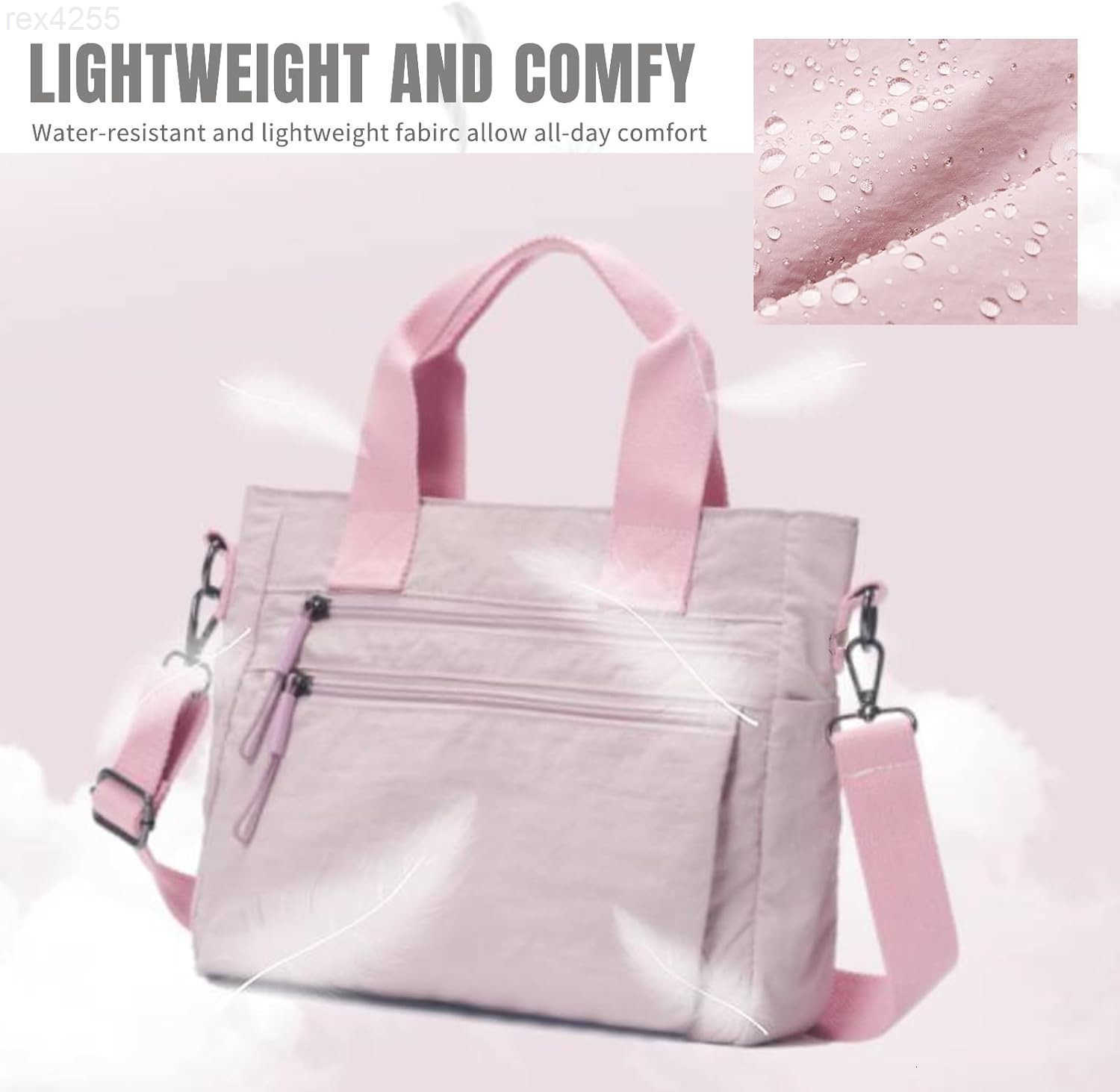 Small Nylon Tote Bag for Women Lightweight Crossbody Tote Handbag with Long Strap for Daily Work College TravelW250903