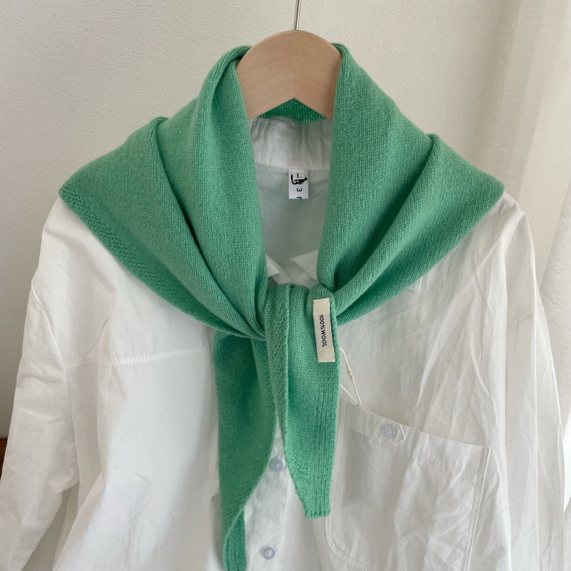 K1798 Lazy style chic knitted wool shawl scarf 100% wool autumn and winter versatile, warm and neck protection