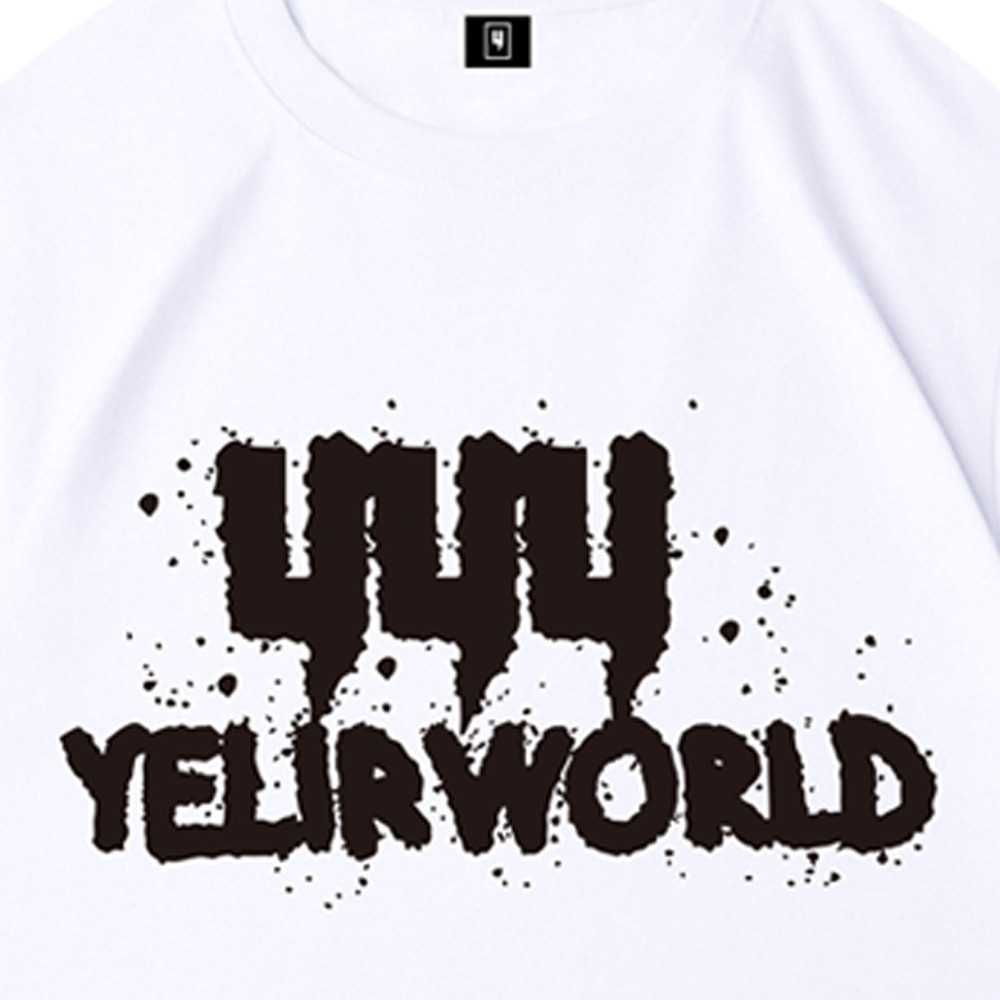 Men's T-Shirts Yelir World Trendy Letter Print Black And White Comfortable Cotton Luxurious Design Hip-hop Trendy Sports Summer Set Men's Sh