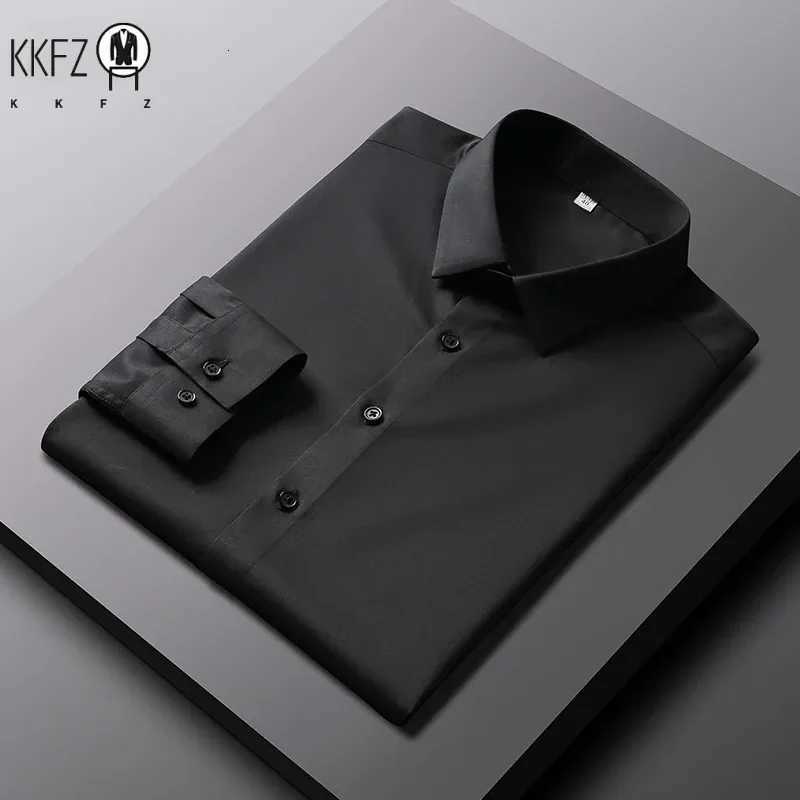 Mens Casual and Fashionable Long Sleeved Solid Color Shirt Non Ironing and Wrinkle Resistant Business Top X250903