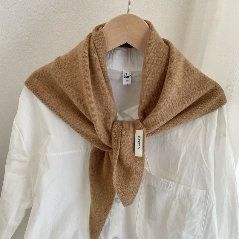 K1798 Lazy style chic knitted wool shawl scarf 100% wool autumn and winter versatile, warm and neck protection