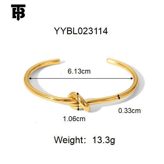 TB BHULAMTE New Designer Jewelry Bracelet Ladies' Knot Twist-open Bracelet, Outdoor Sports Niche Design Simple Style Bracelet Jewelry