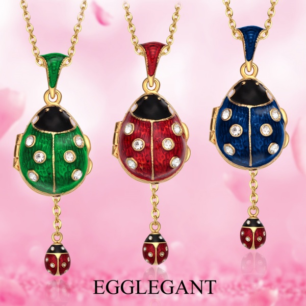 Elegant Handmade Enamel Bug Charm Necklace - Perfect Gift Idea EL22-9