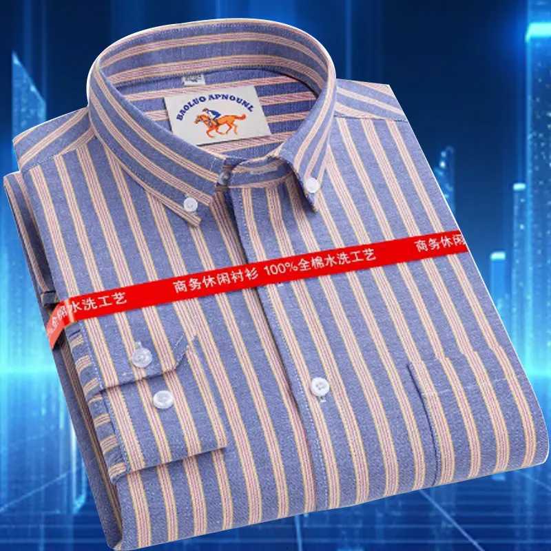 7XL 100 cotton new mens shirt Long sleeve Oxford woven nonironing high quality casual plus size slim breathable X250903