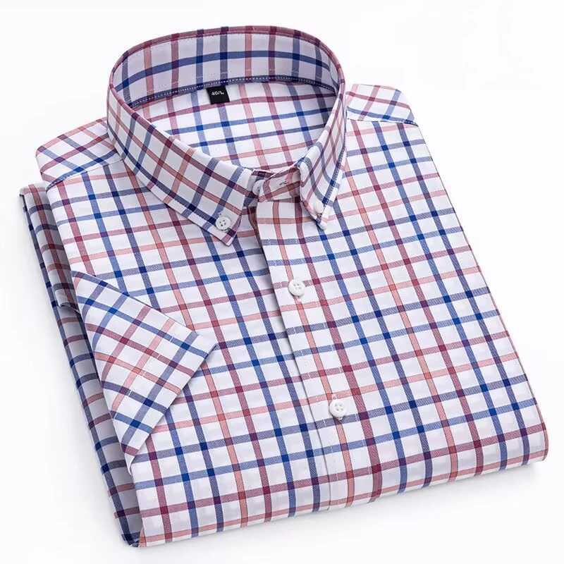 New in shirt hight qulity100cotton summer thin short sleeve shirts for men slim fit Casual shirt striped tops office clothes X250903