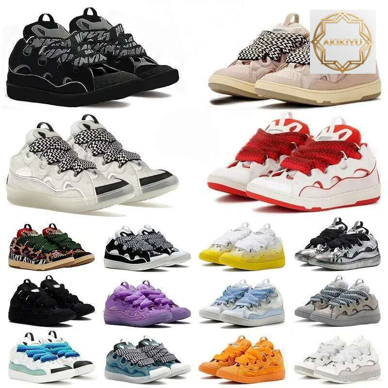 AKIKIYU Designer Leather Curb Sneakers Dress Shoes For Men Women Extraordinary Casual Platform Sneaker Graffiti Leopard Outdoor Mens Trainers Size 36-