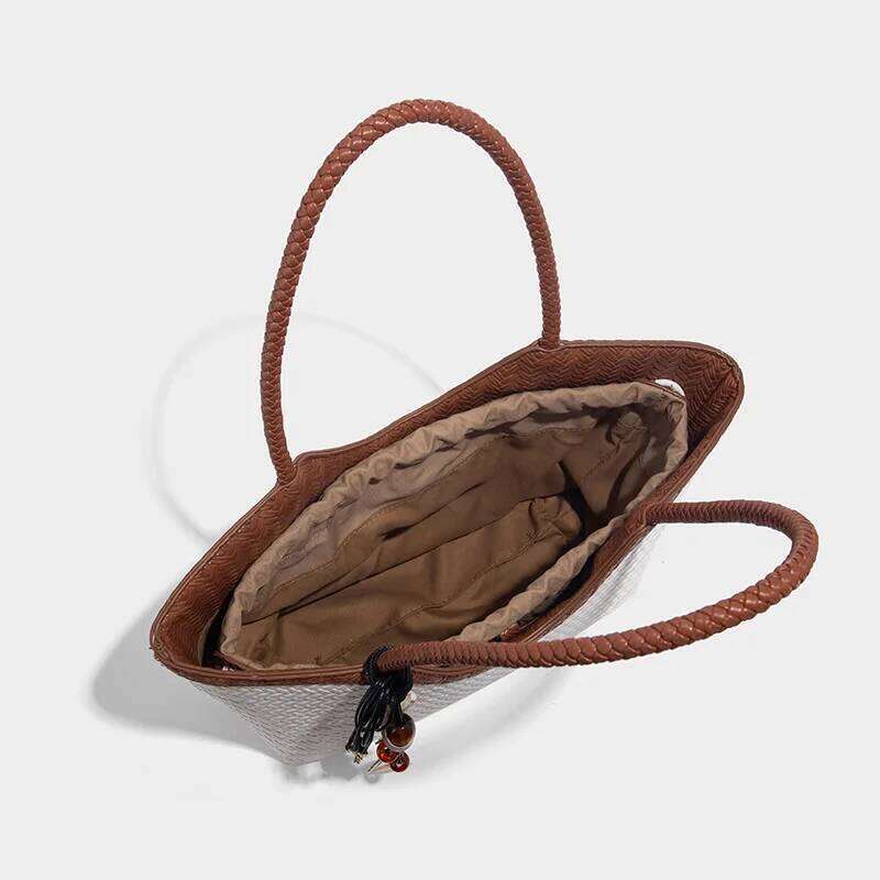 2025 New Designer Tote Bag For Women PU Imitation Braided Emment Handbag With Inner Pocket Underarm Shoulder Purse