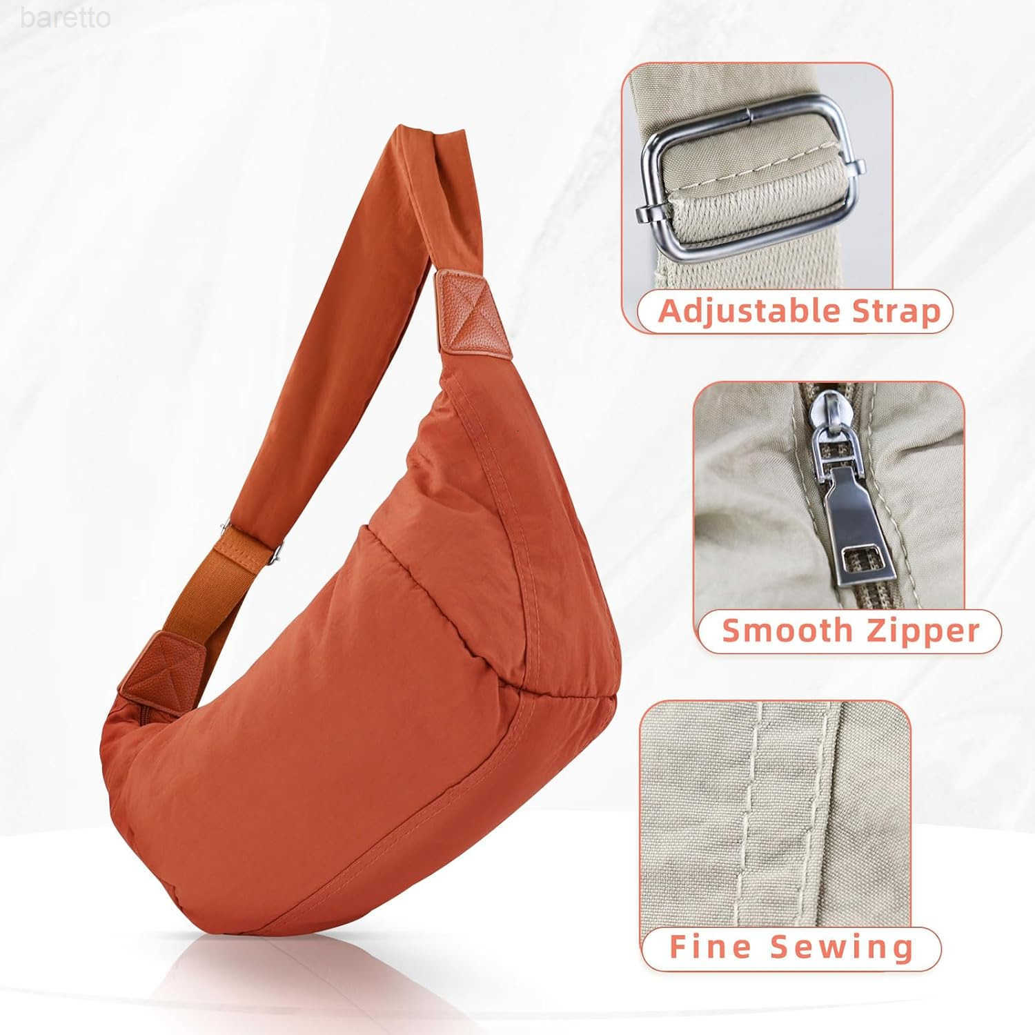 Sling Bag Crossbody Bags for Women with Adjustable Shoulder Strap Crescent Bag with Long Shoulder Strap M250903