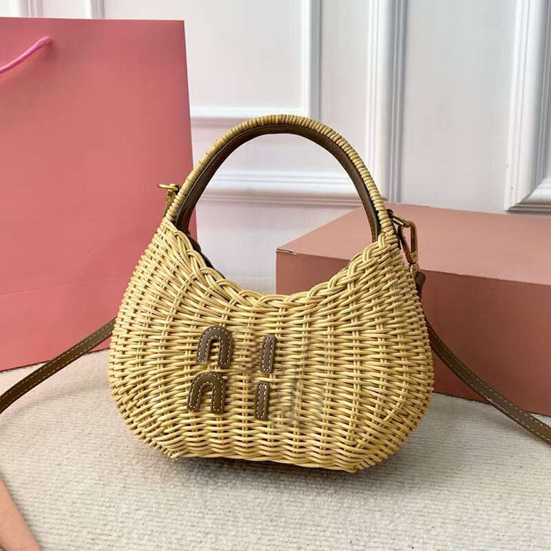Designer Top Handlde Hobo Straw Bags Fashion Woman Crossbody Bags New Small Woven Luxury Beach Bag Handbags Tote