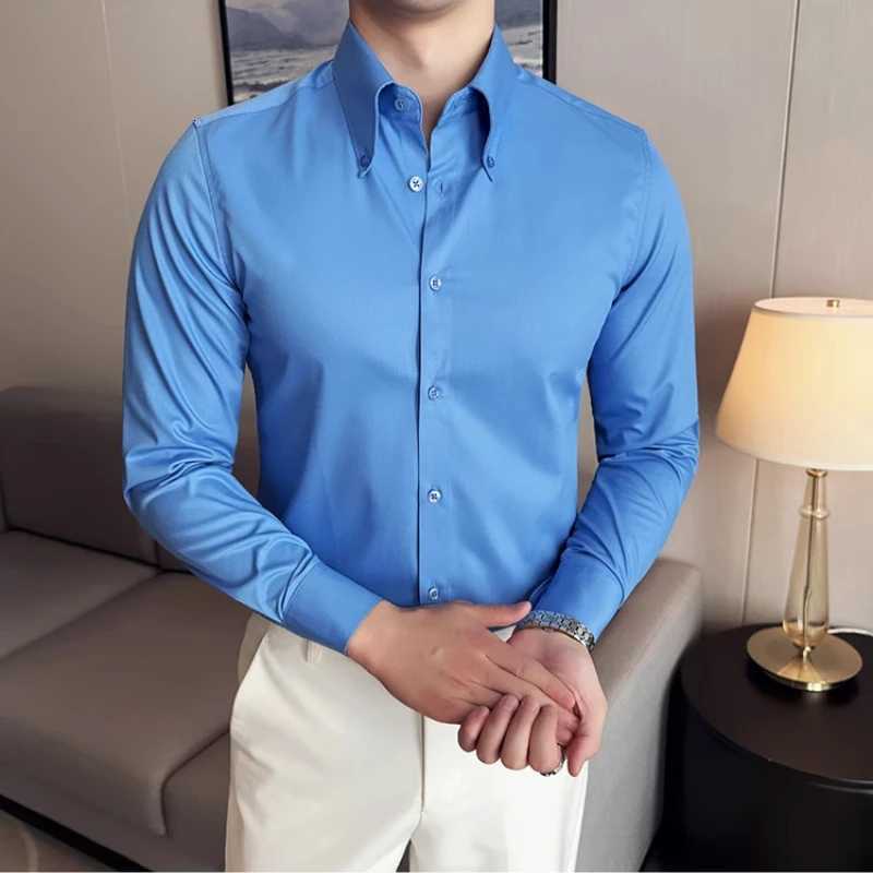 High Quality Versatile Business Casual Shirt Men Korean Fashion Long Sleeved Slim Fit Shirt Office Work Uniform Men Clothing 6XL X250903