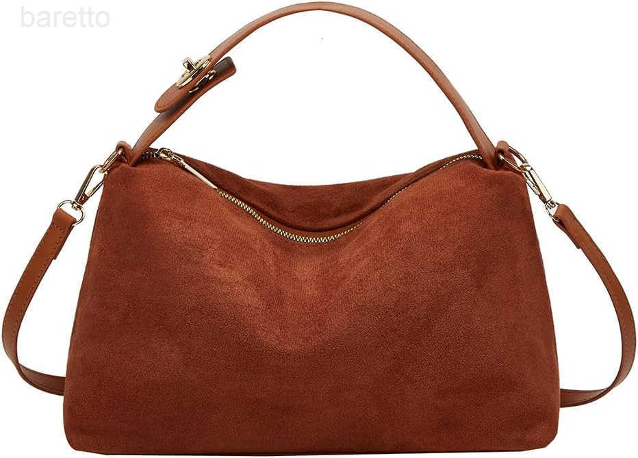 Suede Shoulder Bags For Women Crossbody Bag Suede Tote Bag Satchels Slouchy Work Purses Crescent Handbag Fall Top Handle M250903