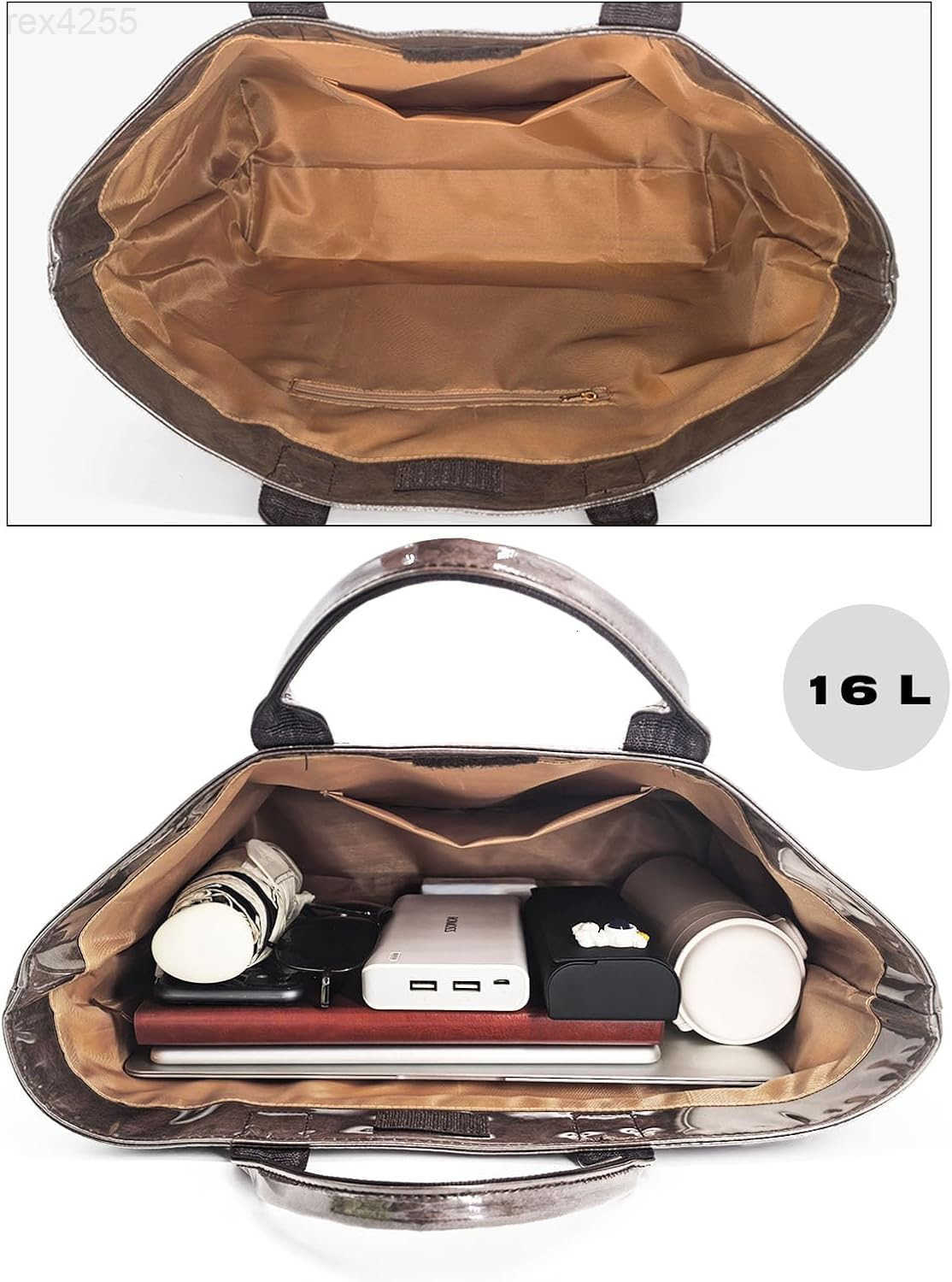 PVC Tote Bag for Women Kraft Paper Letter Print Tote Bag Large Hobo Handbags with Top HandleW250903