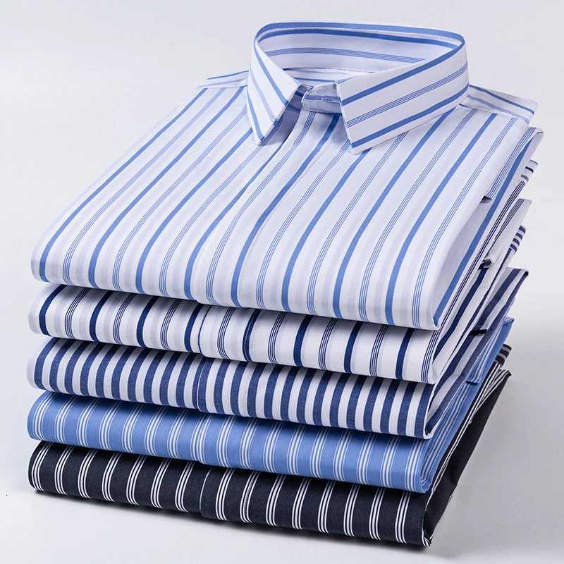Hight qulity 95cotton striped long sleeve shirts for men slim fit formal plain shirt soft office business clothes england tops X250903