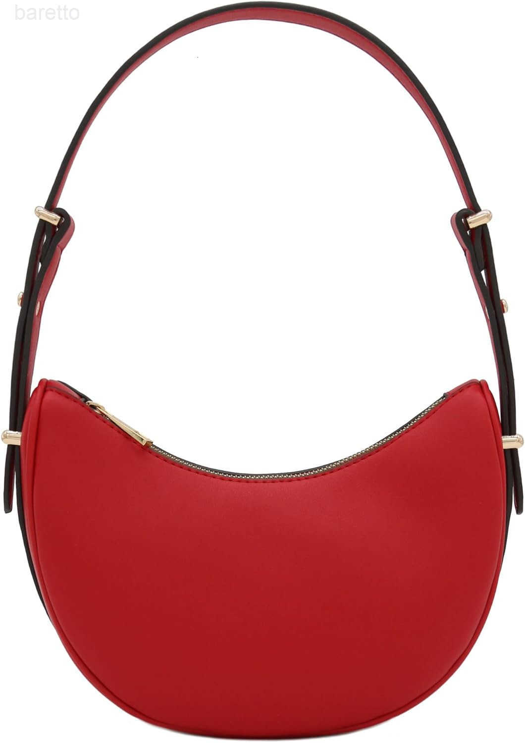 Small Crescent Smooth Faux Leather Underarm Shoulder Bag M250904