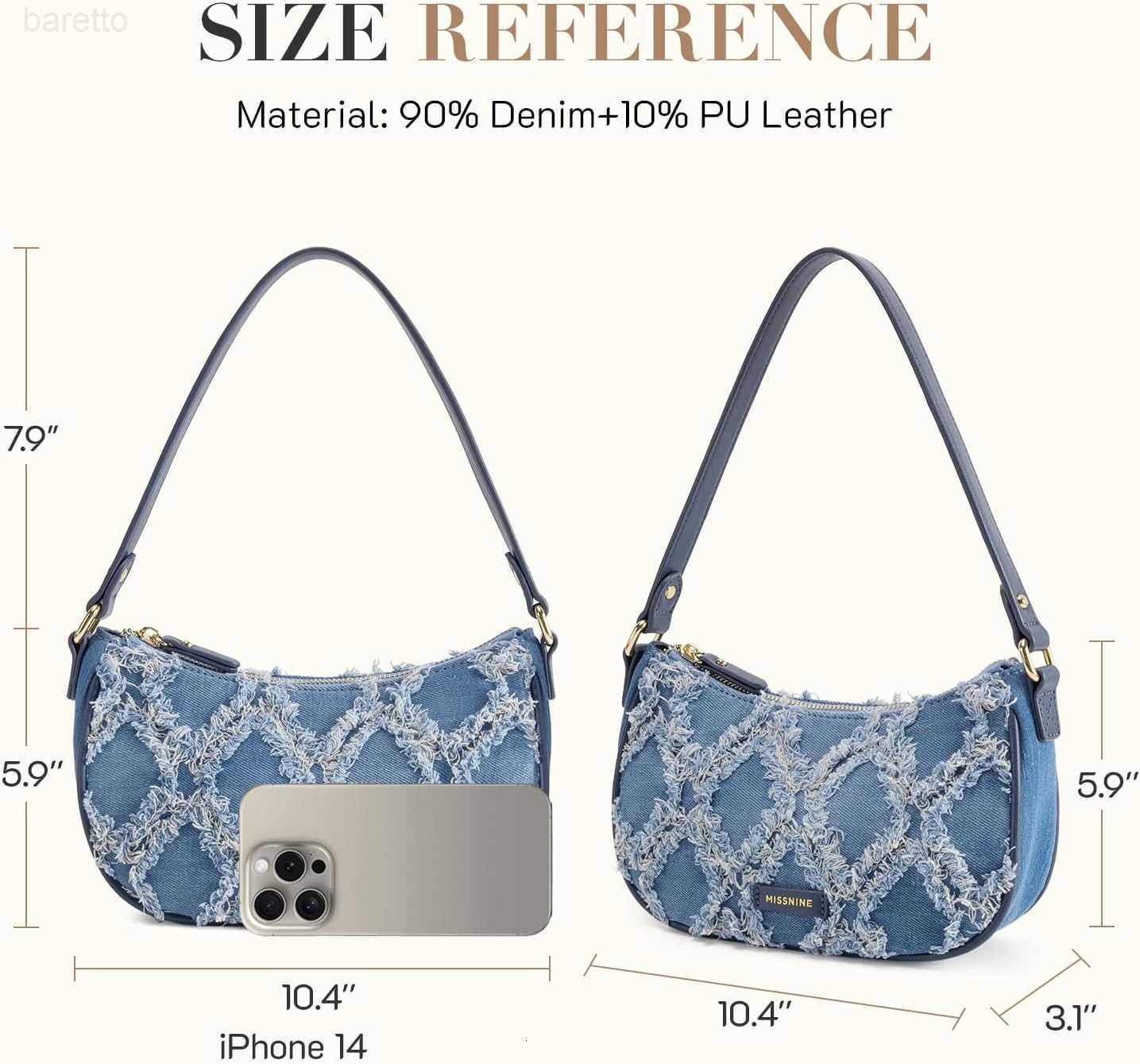 Shoulder Bag for Women Small Purse Trendy Clutch Hobo Bag Vegan Leather Mini Handbag with Zipper Closure M250903