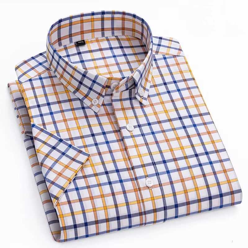 New in shirt hight qulity100cotton summer thin short sleeve shirts for men slim fit Casual shirt striped tops office clothes X250903