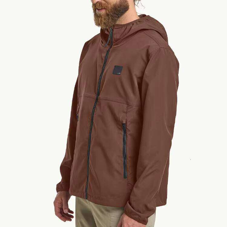 Men's Waterproof Ski Jacket Thin Warm Winter Windbreaker with Hood Casual Style Breathable Snowboard Coat Zipper Closure