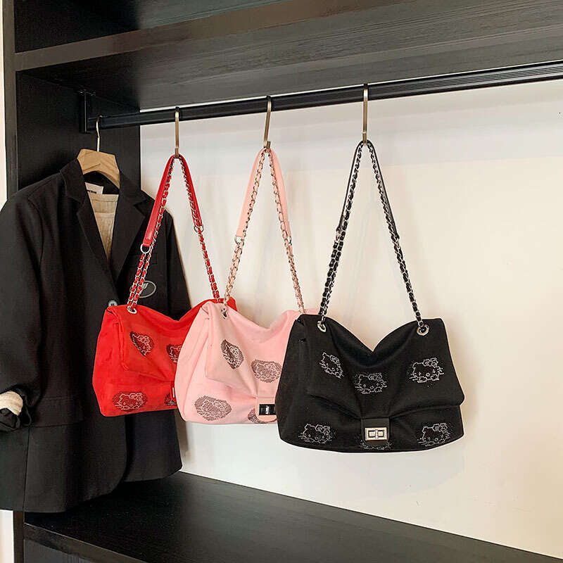 DHpet_wholesale Women's Suede Messenger Bag - Large Capacity Crossbody Purse with Rhinestone Details, Fashion Underarm Shoulder Bag for Daily Use