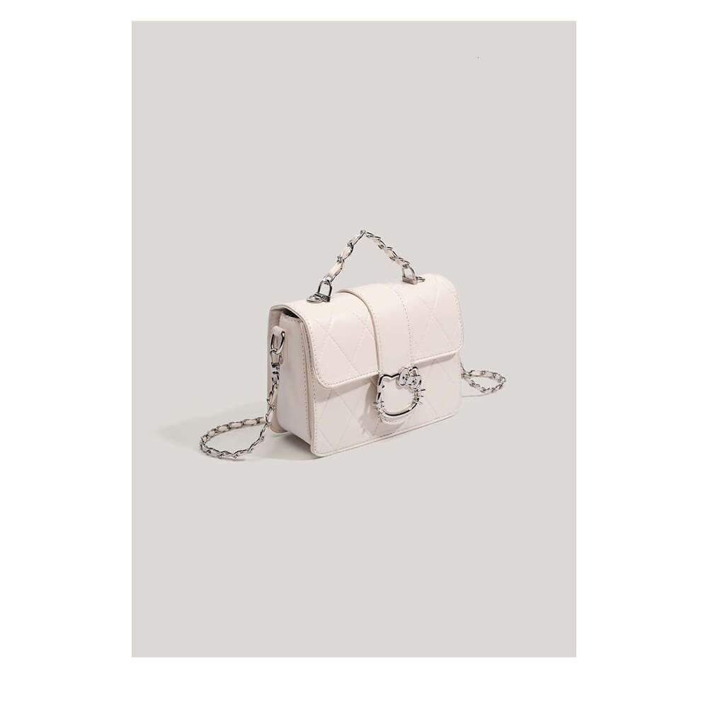 DHpet_wholesale Women's Chain Square Bag - Small Crossbody Purse with Flap Closure, Cream Color Shoulder Bag for Daily Use, Fashion Mini Bag