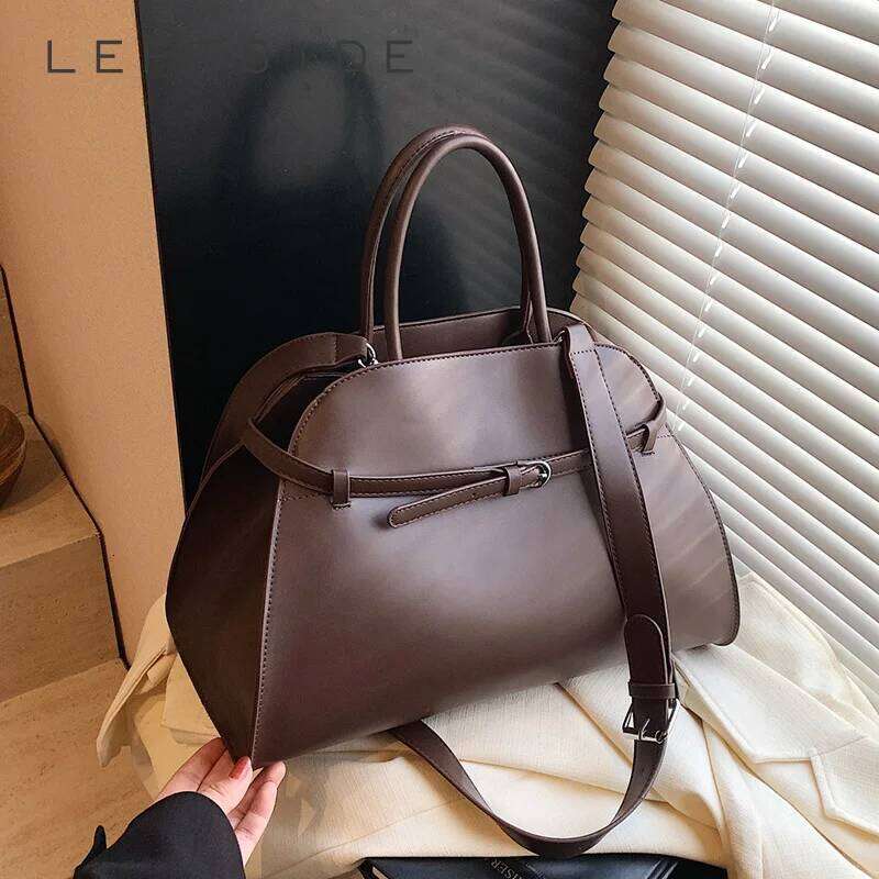 LEFTSIDE Big PU Leather Crossbody Bags Lady Short Handle Shoulder For Women 2024 Designer Y2k Fashion Handbags Tote Bag
