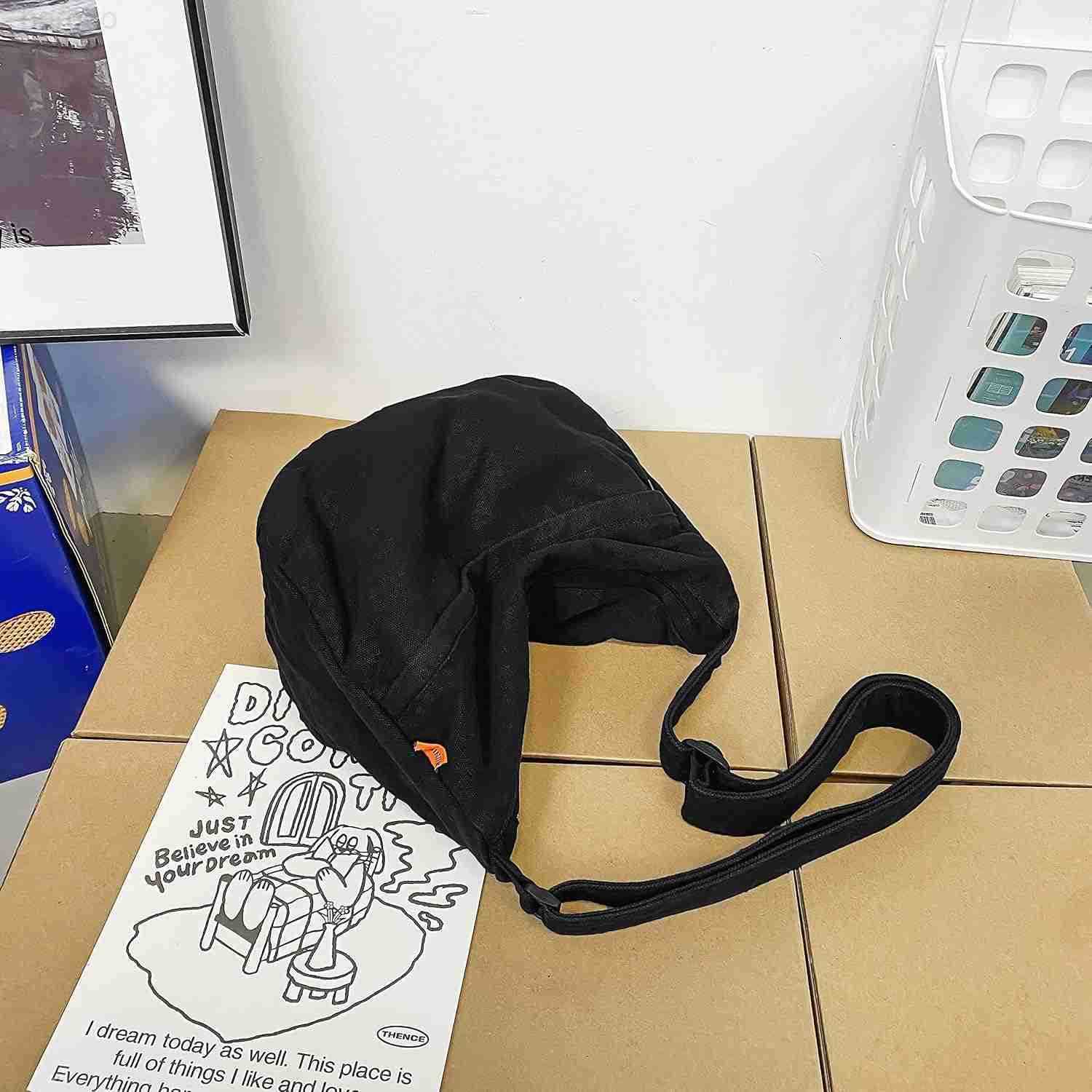 Canvas Casual Messenger Bag Hobo Crossbody Bag Canvas Shouder Tote Handbag for Women and Men M250903