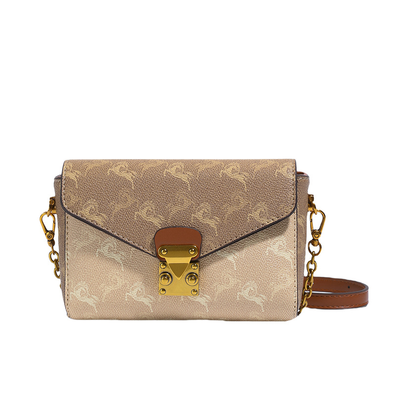 High-value small bag for women 2025 autumn and winter new style printed fashion small square bag chain bag printed shoulder messenger bag