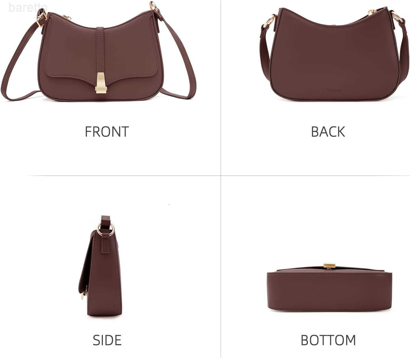 Crescent Shoulder Bag for Women Vintage Retro Vegan Leather Clutch Tote Handbags Crossbody Bags Handbag for Women M250903