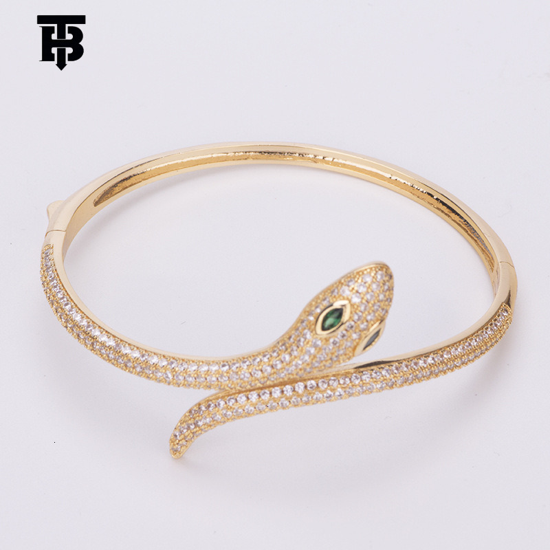 TB BHULAMTE Designer Women's Bracelet, Copper Gold-plated And Diamond-encrusted Snake-head Bracelet Women's Outdoor Fashionable And Personal