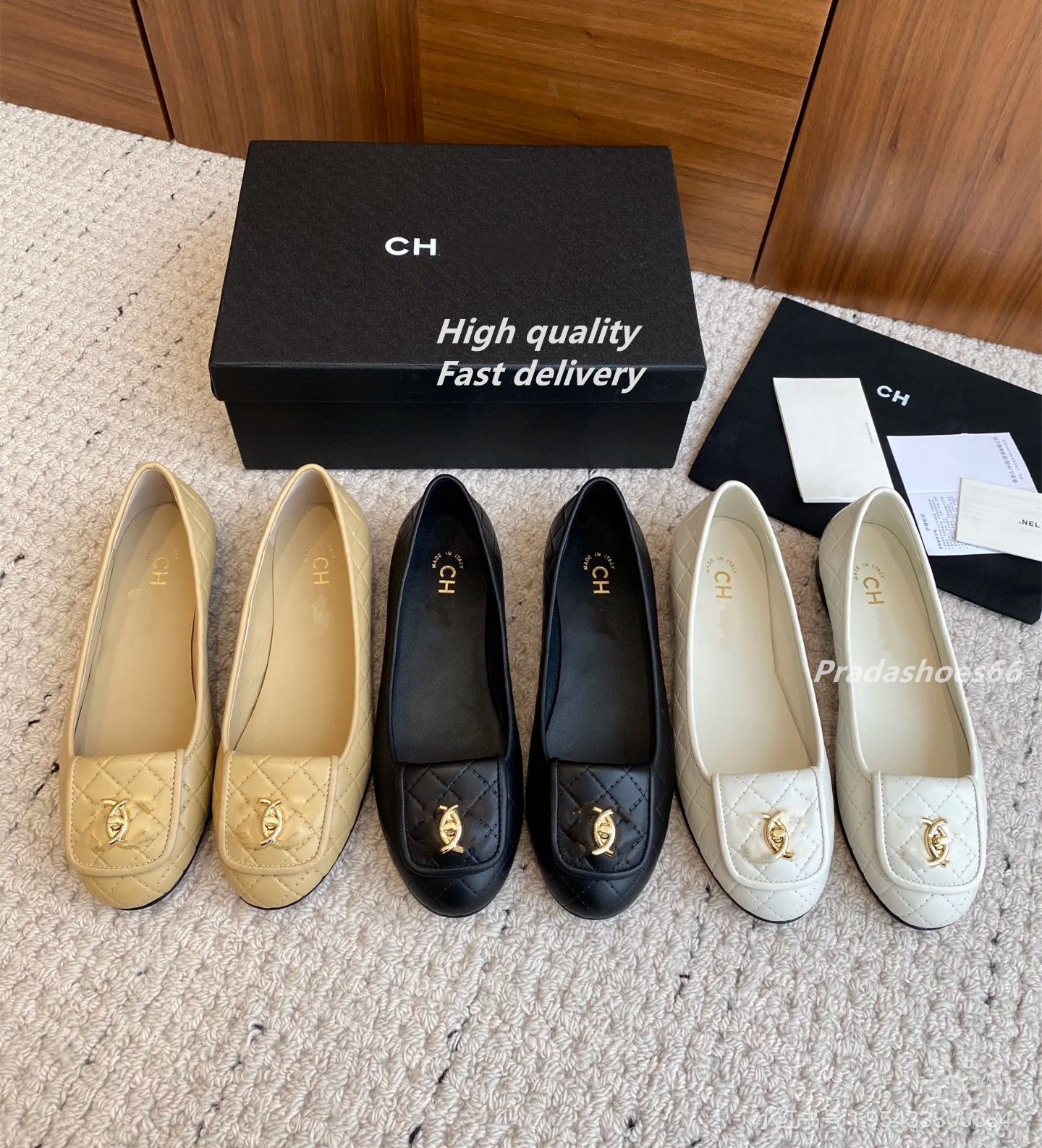 Paris 2025 Luxury Designer ballet shoes Women Basic Black Soft Leather Flat Ballet Shoes torys Round Toe Shallow Bow quilted Ballet Single Shoes chan ccShoes cha