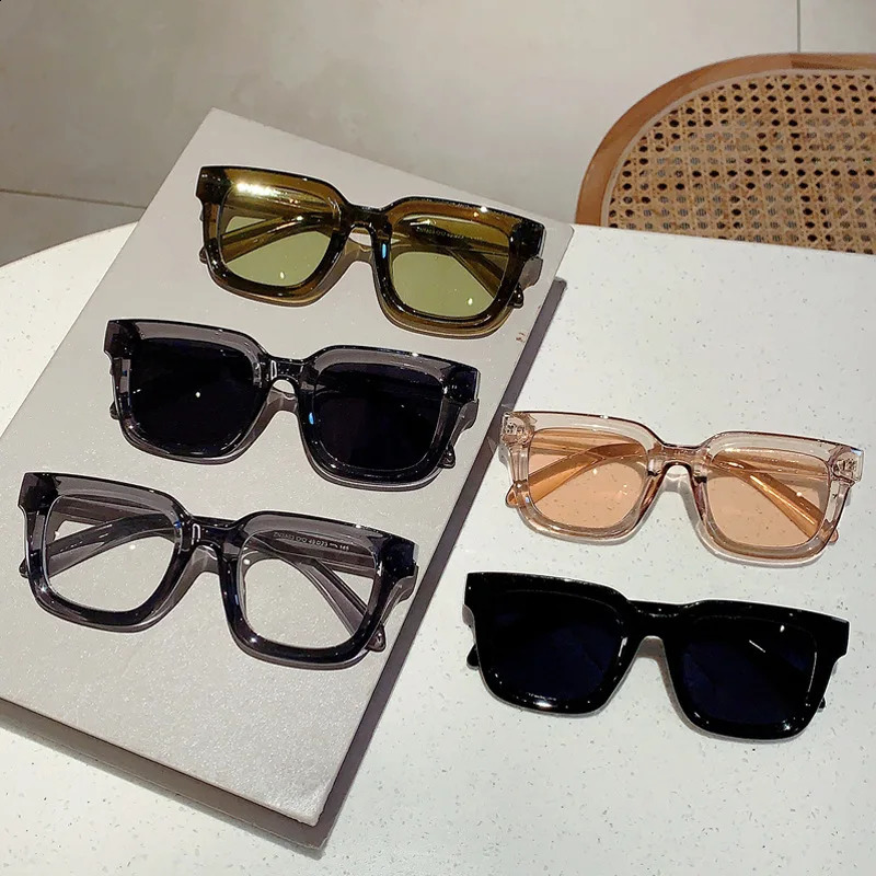 Classic Vintage Square Sunglasse For Men Olive Green Sun Glasses Trend Punk Travel Shades 250903