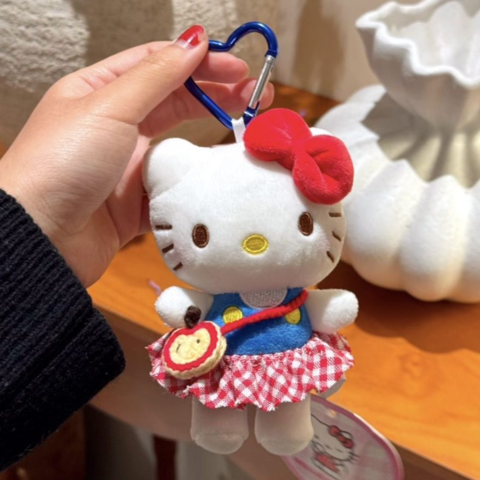 MINISO plaid skirt satchel Hello Kitty bag pendant keychain for girls gift birthday gift