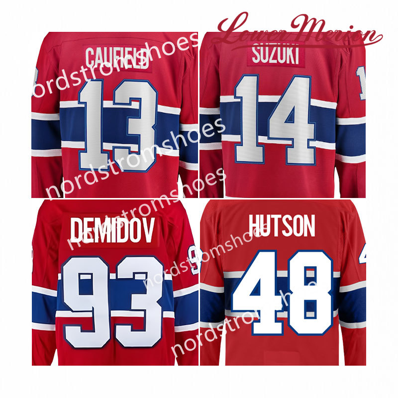 2025 New Top Stitched Ice Hockey Jerseys Montreal 93 Demidov 13 Caufield 48 Lane Hutson 14 Suzuki Wholesale Jerseys