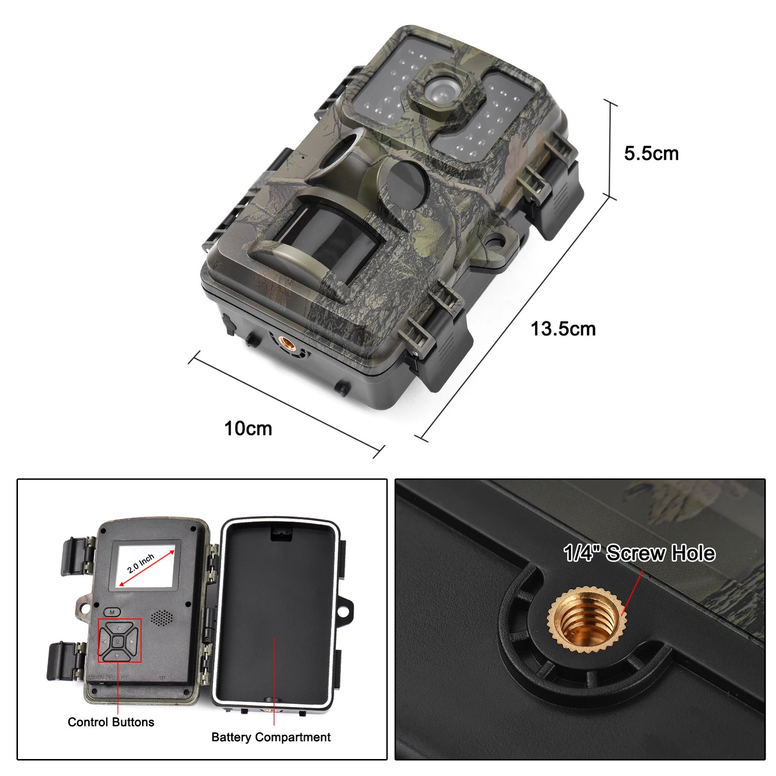 4K Trail Camera 16MP Wildlife Scouting Tracking with 20 Inch TFT Color Screen PIR Sensors 05s Trigger Time 250902