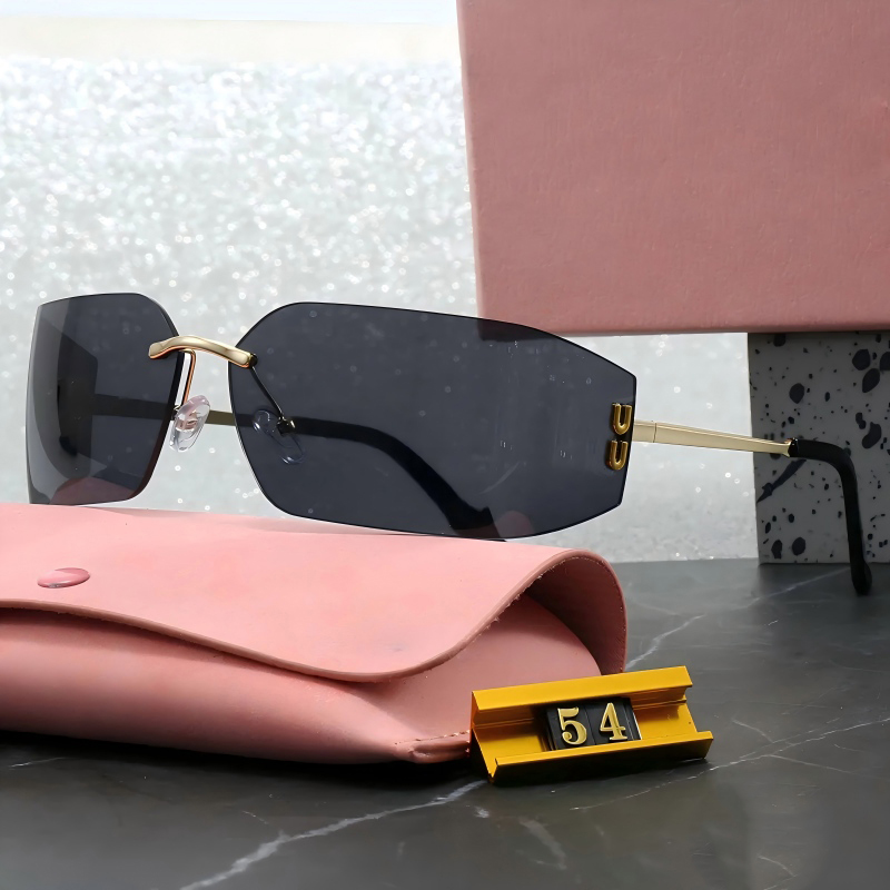 MU Designer Sunglasses Women's Frameless Sunglasses Fashion Trend Lightweight Design Outdoor Beach Travel Photography UV Protection High Quality with Box