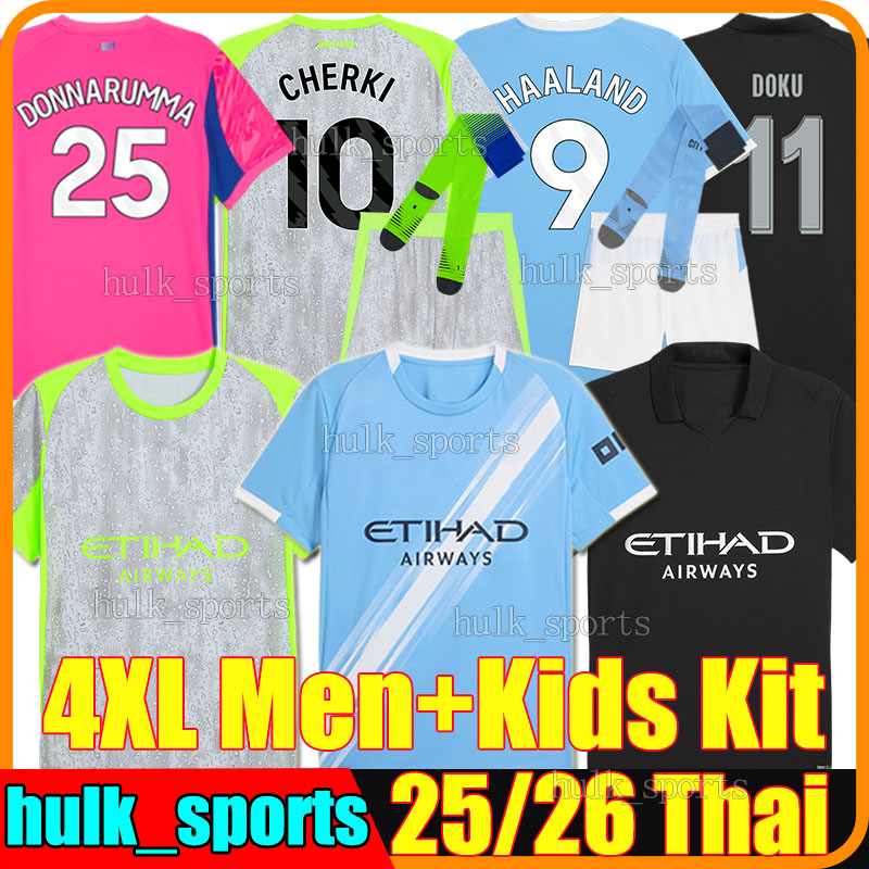 4XL 2025/26 HAALAND DONNARUMMA soccer jerseys REIJNDERS FODEN DOKU MARMOUSH KOVACIC GVARDIOL CHERKI BERNARDO MAN CITY TRAFFORD men kids kits socks football shirts