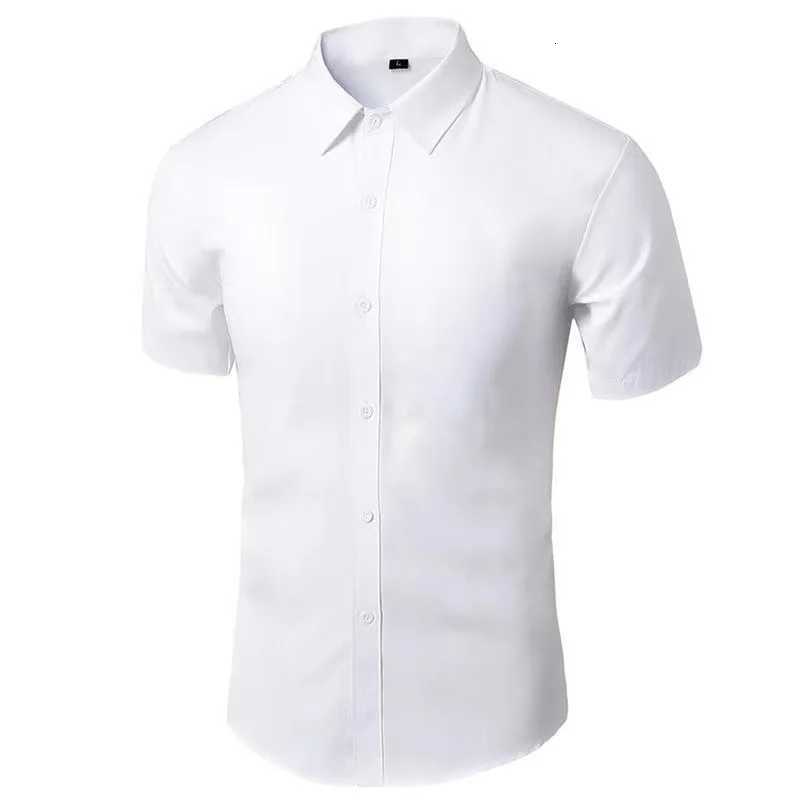 Mens Shortsleeved Sleeve Korean Style Slim Business Casual Formal Wear Pure Professional Work Handsome Inch Shirt X250903