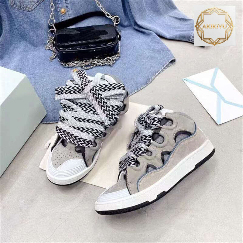 AKIKIYU Designer Leather Curb Sneakers Dress Shoes For Men Women Extraordinary Casual Platform Sneaker Graffiti Leopard Outdoor Mens Trainers Size 36-