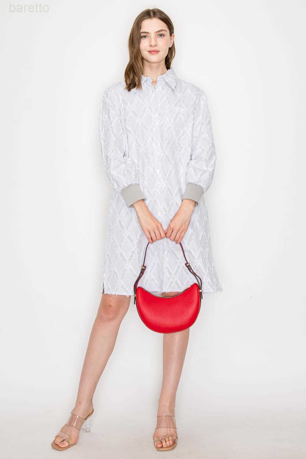 Small Crescent Smooth Faux Leather Underarm Shoulder Bag M250904