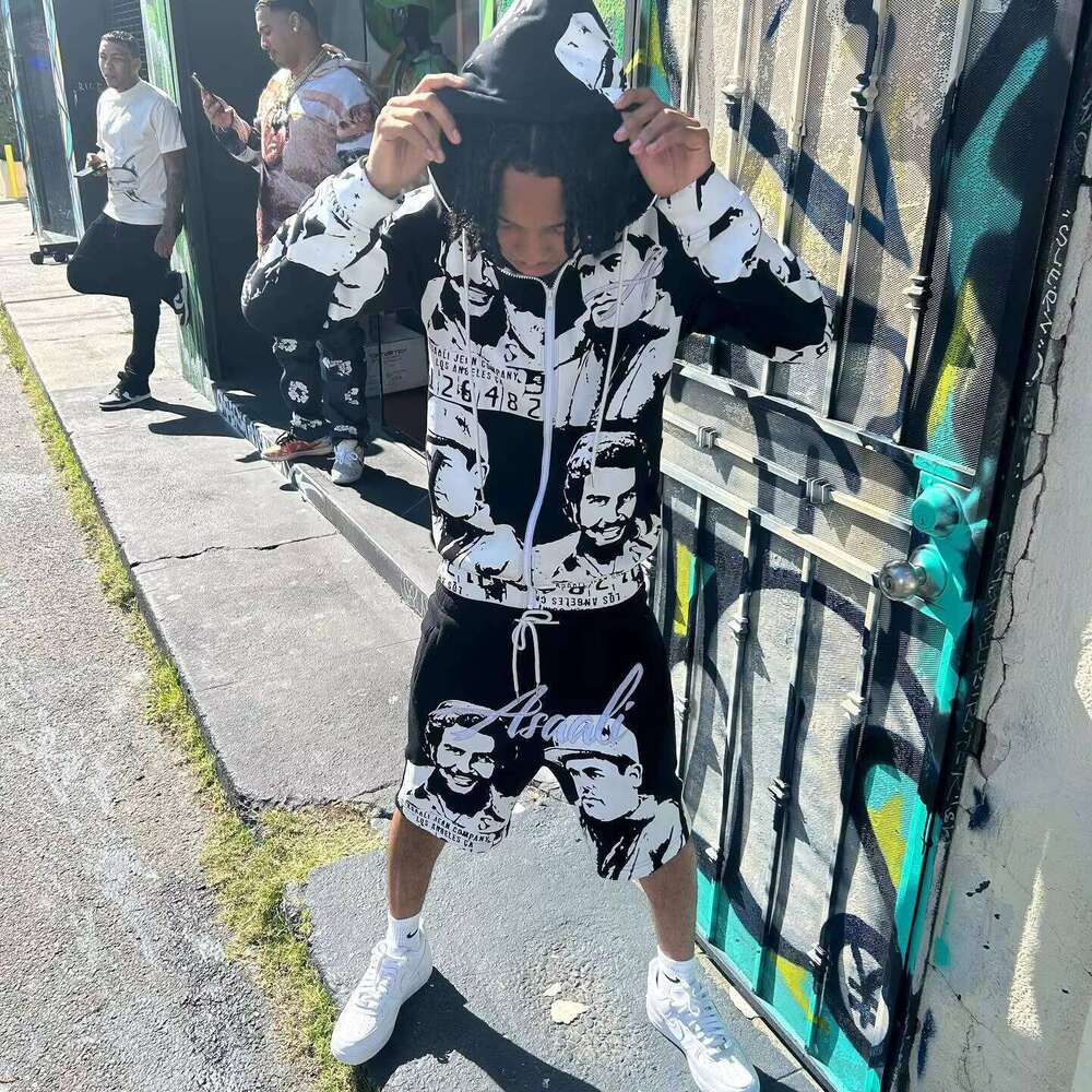 Men's Two-Piece Set Character Graphic Drawstring Long Sleeve Hoodie Unisex Oversized Clothing Manufacturer