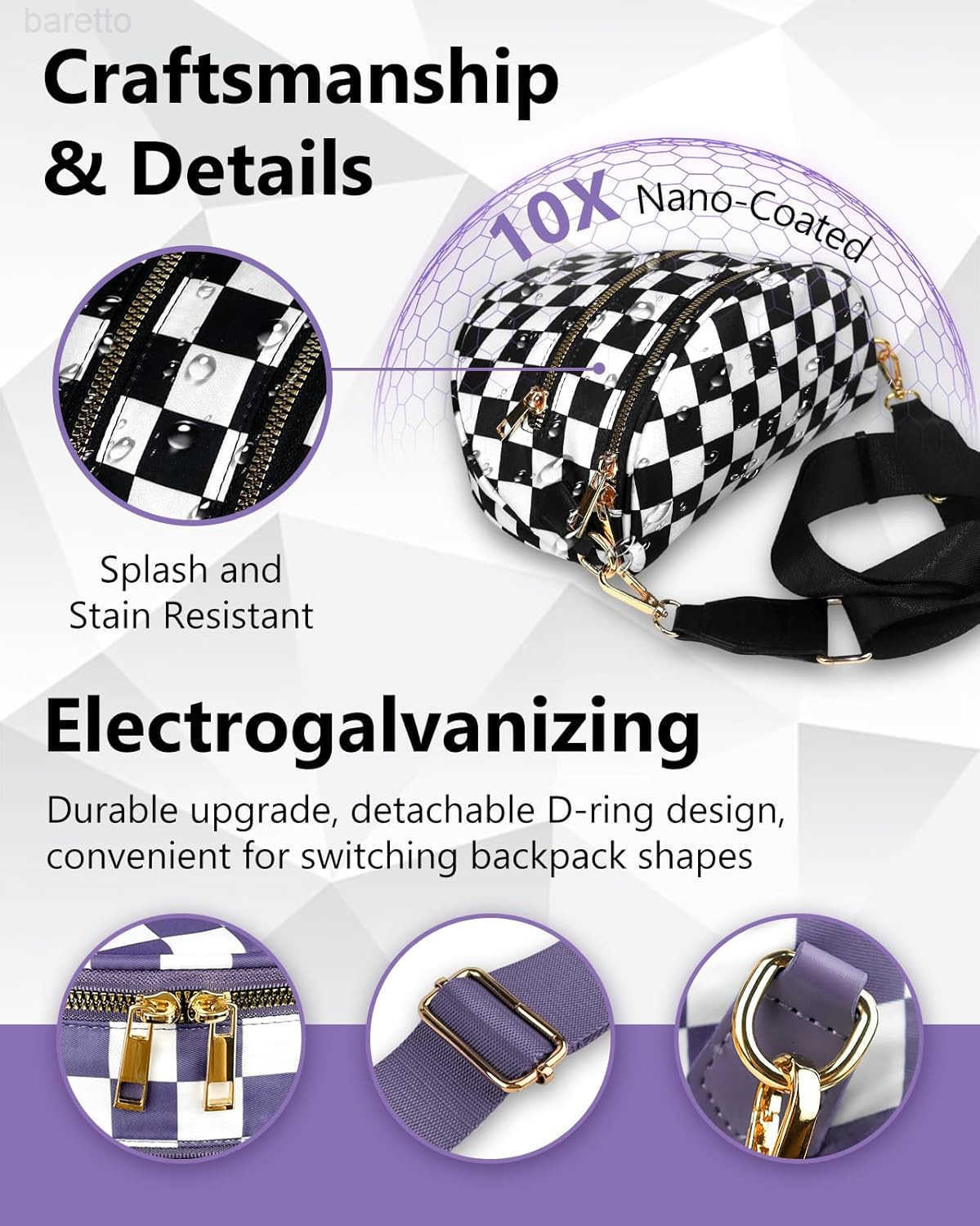 Womens Crossbody Bum Bag Trendy Crescent Plaid Waist Bag with Large Pockets and Strap Sling Pack for Casual Travel Outdoor One Fize fits All Pink and 