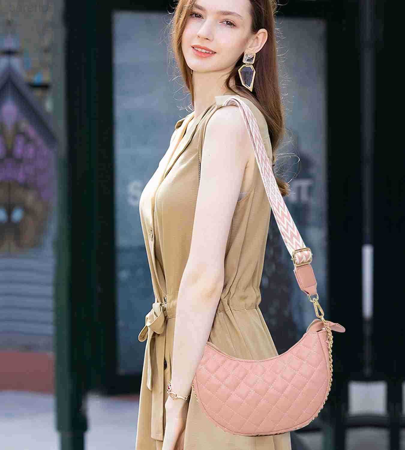 Leather Crossbody Hobo Bag for Women Lightweight Crescent Travel Sling Shoulder Bag with Removable Strap M250903