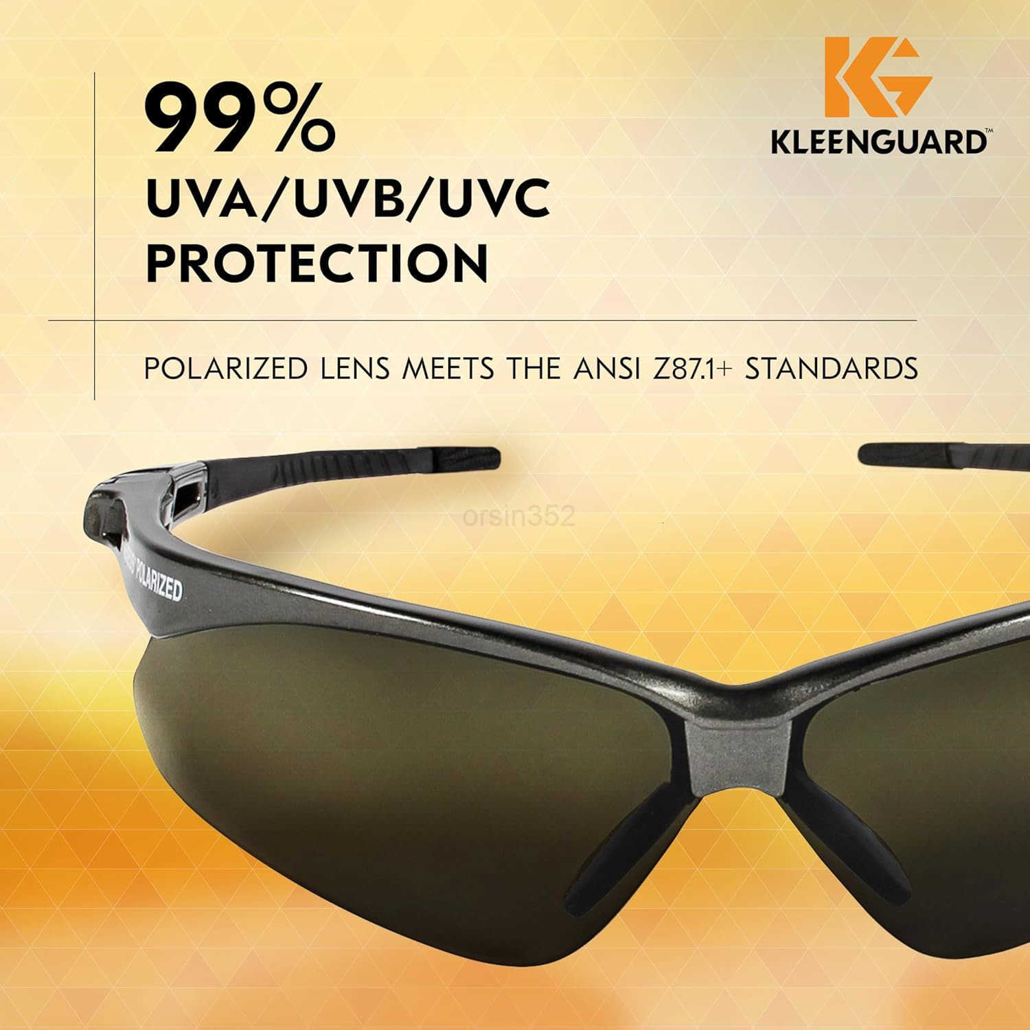 Kleenguard V30 Nemesis Polarized Safety Glasses 56568 Smoke Grey Lenses Gunmetal Frame Carrying Case Unisex Sunglasses for Men and WomenW250903